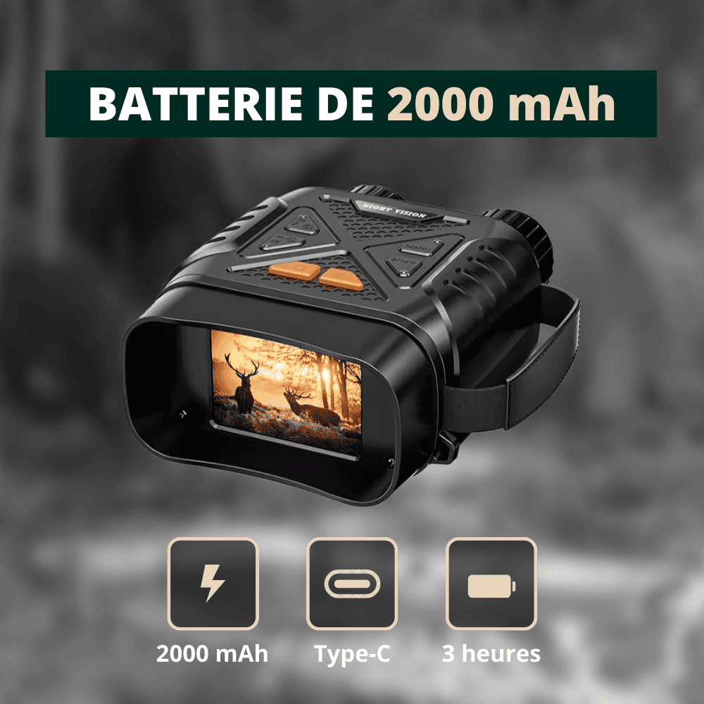 Jumelles vision nocturne HD avec écran intégré - Optique Sauvage