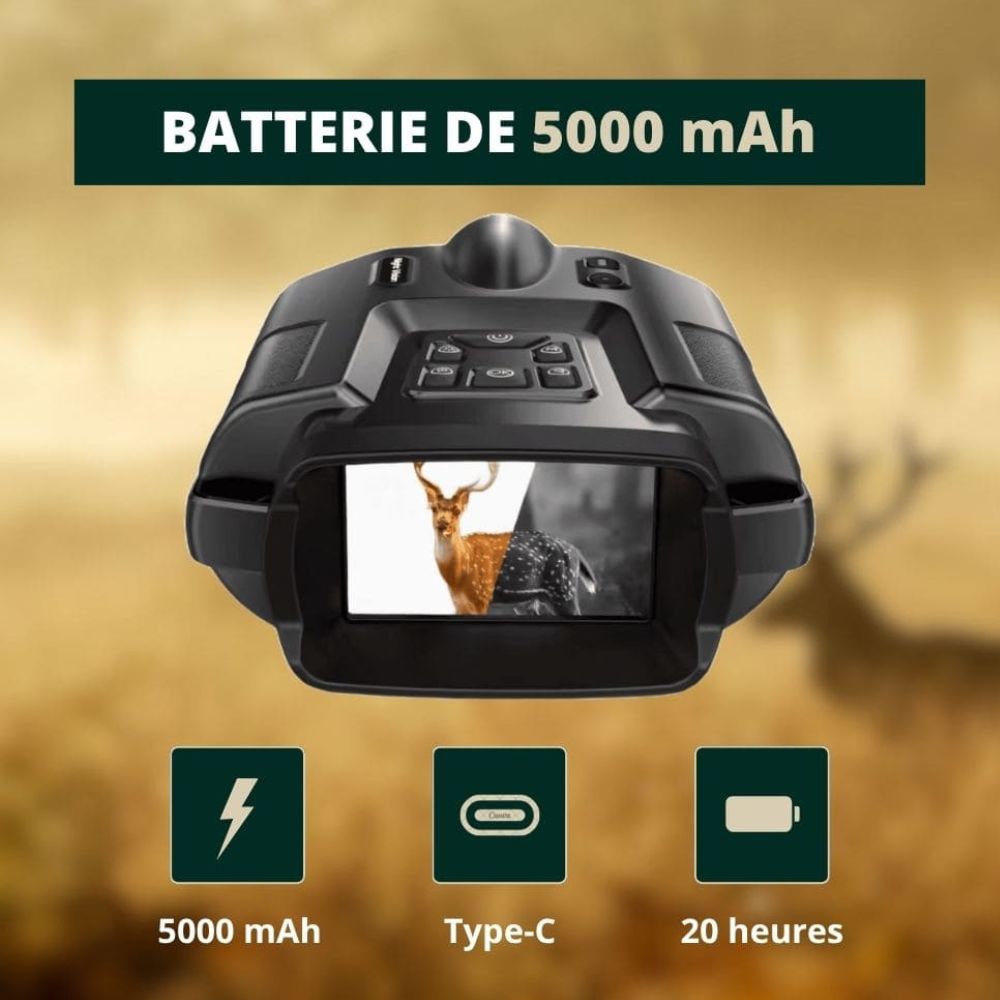 Jumelles vision nocturne 4K et batterie longue durée