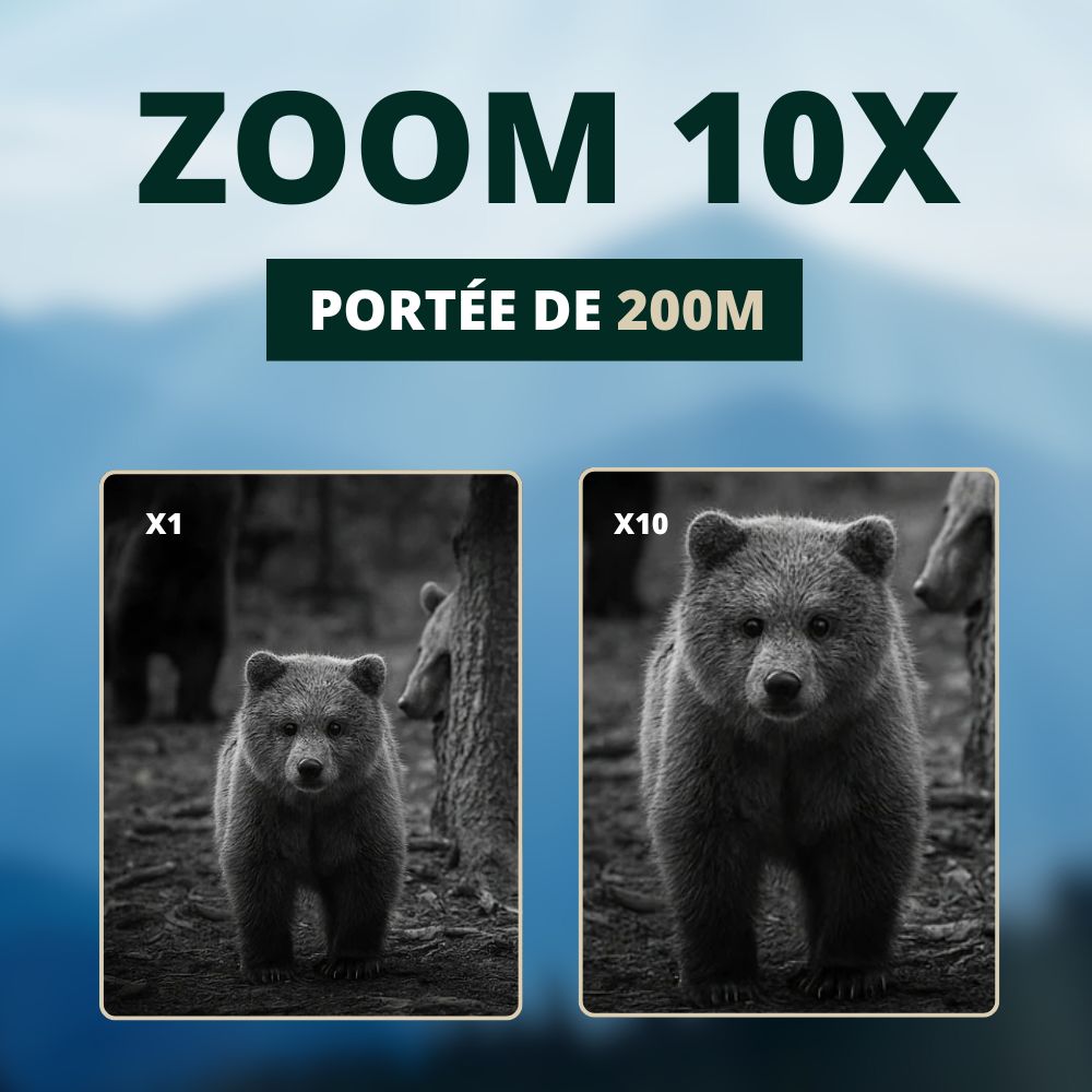 Jumelles Vision Nocturne 4K, Zoom 10X & Batterie Longue Durée