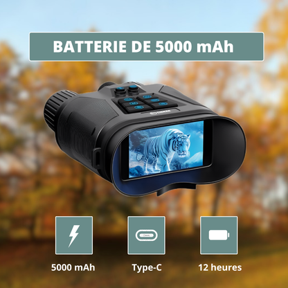 Jumelles Vision Nocturne 4K, Zoom 8X & Batterie Longue