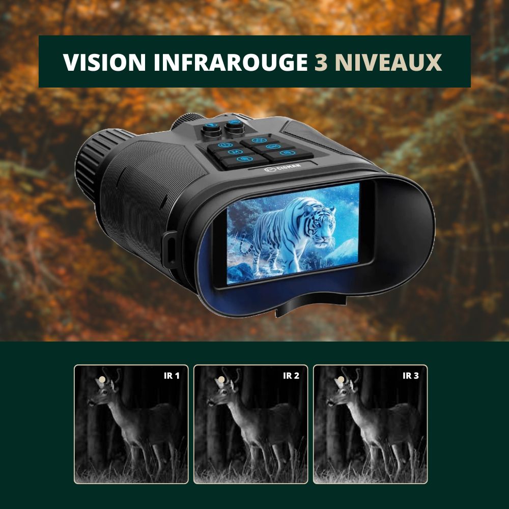 Jumelles Vision Nocturne 4K, Zoom 8X & Batterie Longue Durée, Waterproof