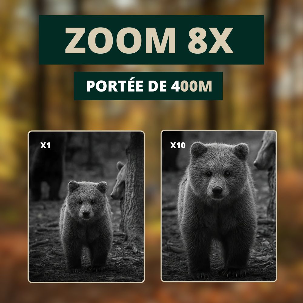 Jumelles Vision Nocturne 4K, Zoom 8X & Batterie Longue Durée, Waterproof