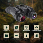 Jumelles Vision Nocturne Serre-Tête 4K, Zoom 8X, 300m, 4 modes de vision