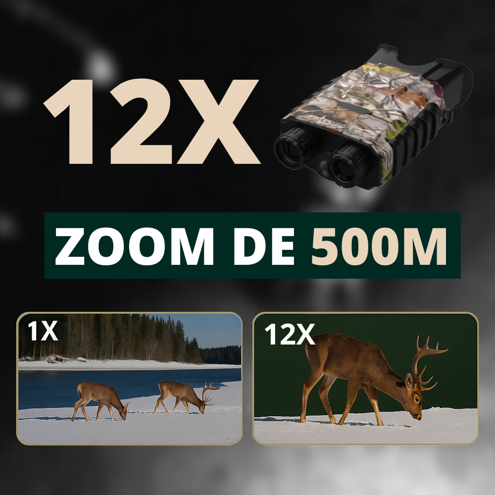 Jumelles Vision Nocturne HD, Zoom 12X & Batterie longue durée