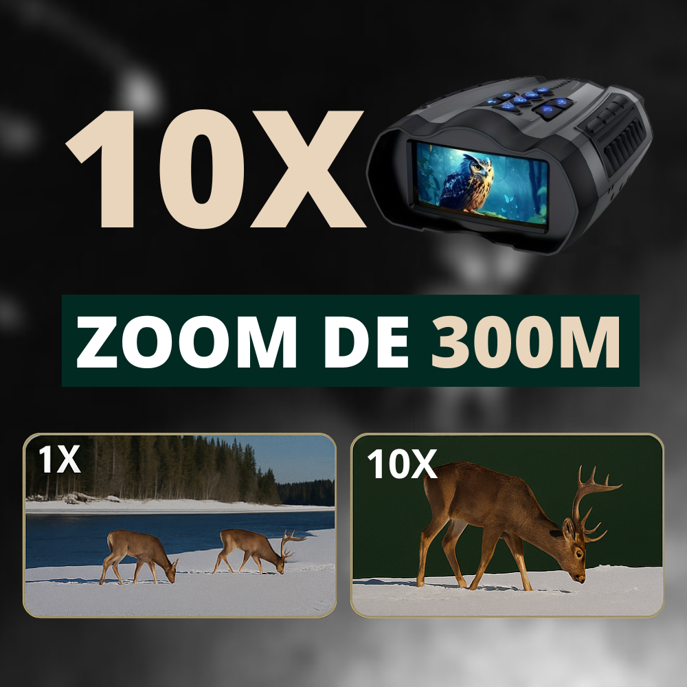 Jumelles Vision Nocturne 4K, Zoom 10X & Batterie longue durée
