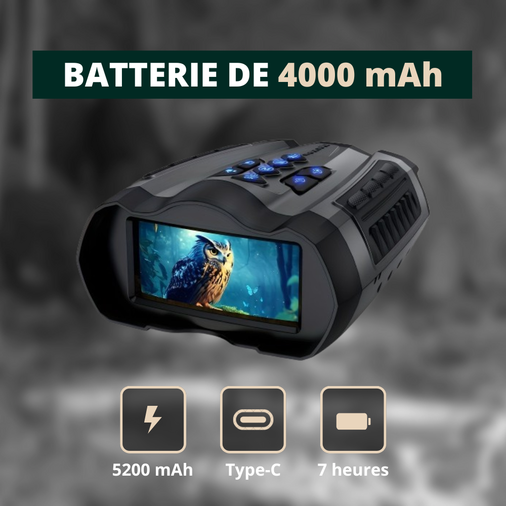 Jumelles Vision Nocturne 4K, Zoom 10X & Batterie longue durée