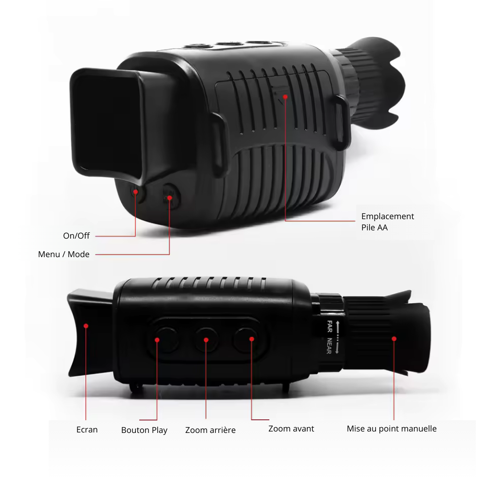 Monoculaire vision nocturne HD avec zoom 5X