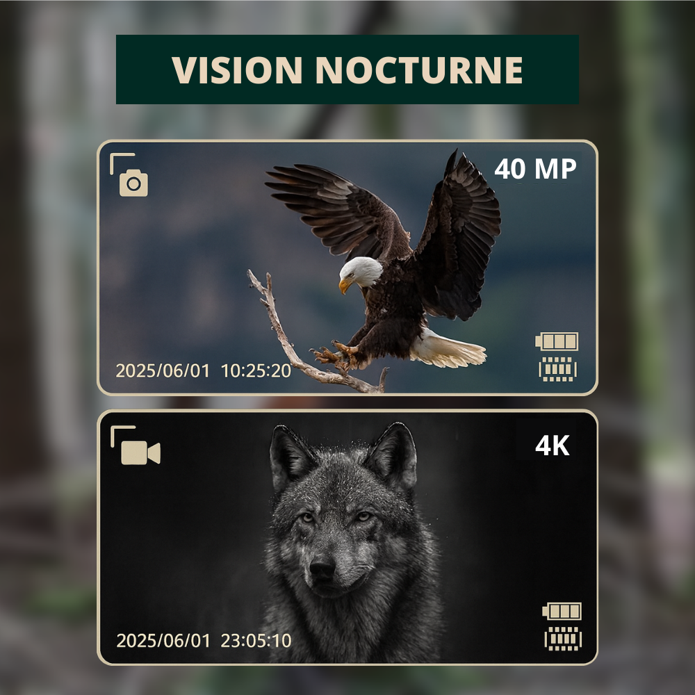 Jumelles vision nocturne 4K et batterie longue durée
