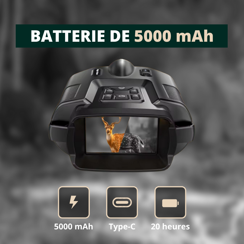 Jumelles vision nocturne 4K et batterie longue durée